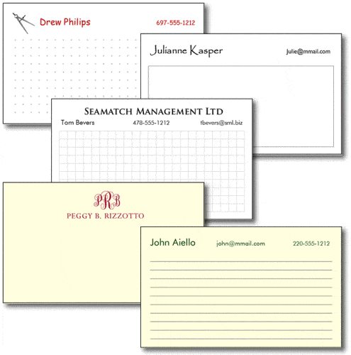 Horizontal Personalized 3 X 5 Index Cards