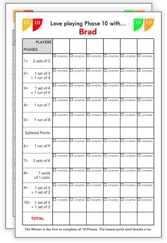 Phase 10 Score Sheets Printable 2023 Printable Images